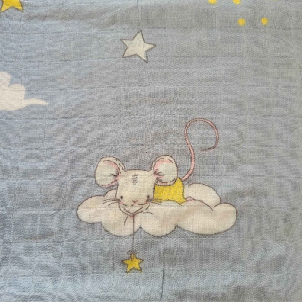 New Sleepy Mice Mouse Bamboo Muslin Baby Swaddle Blanket